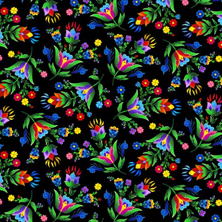 Regalia Native Floral Black | Fabric