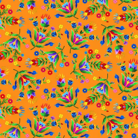 Regalia Native Floral Orange | Fabric