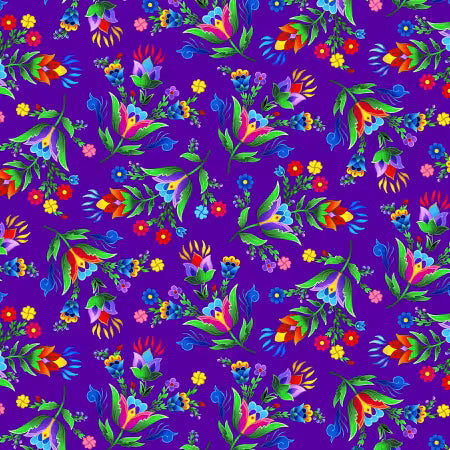Regalia Native Floral Purple | Fabric