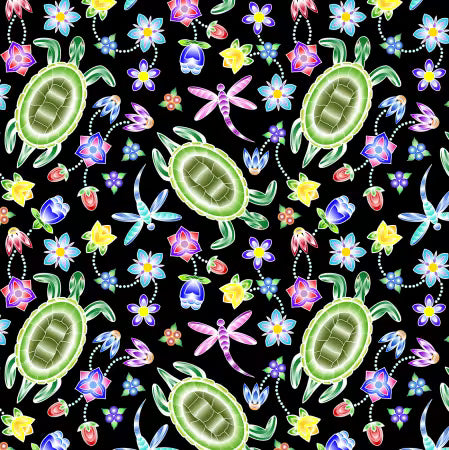 A Warriors Love Turtles/Dragonflies - Black