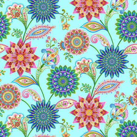 Light Blue Floral Medallion Vine | Yard