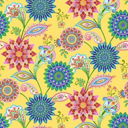 Yellow Floral Medallion Vine | Yard