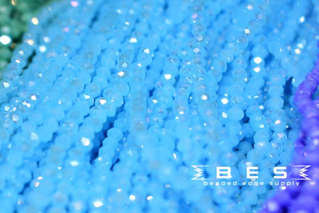 **Baby Blue AB 4mm Rondelle | 100 Beads per strand