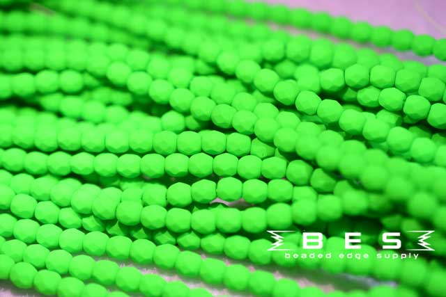 Matte Neon Green Fire Polish 4mm