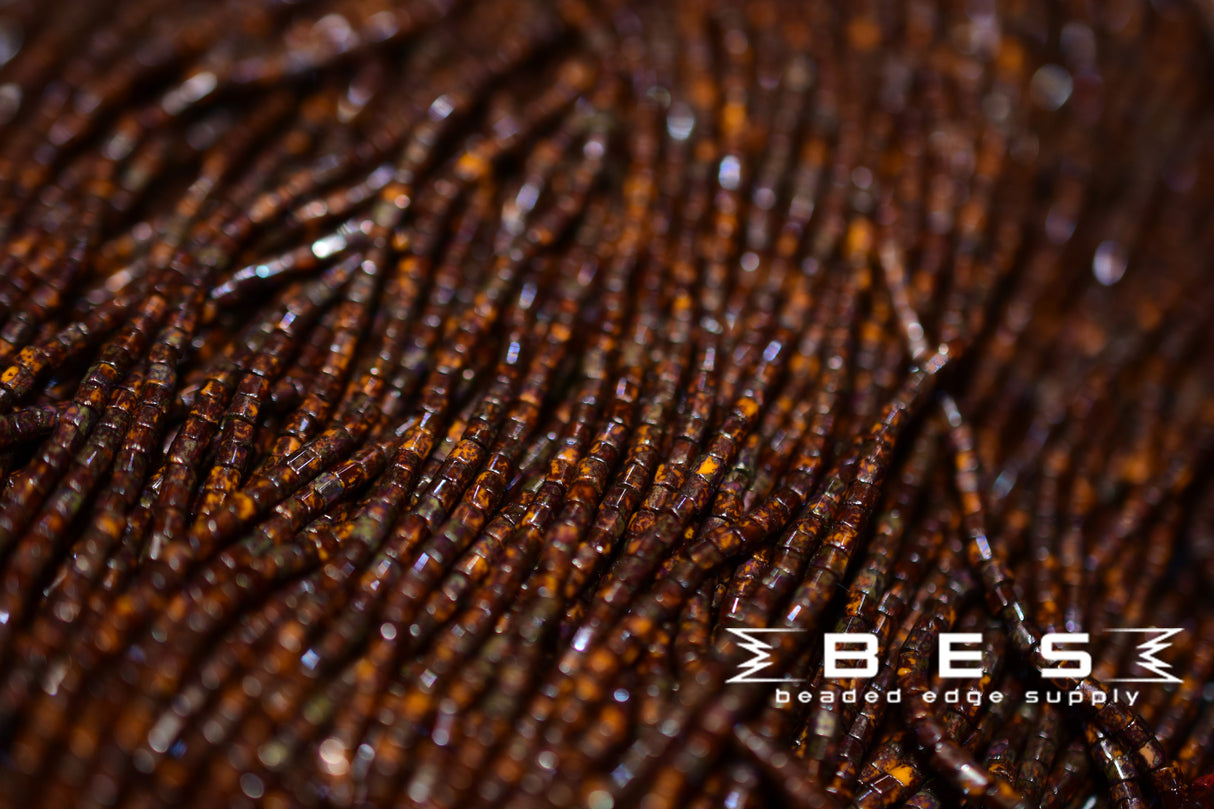 11/0 2 Cut Orange Travertine