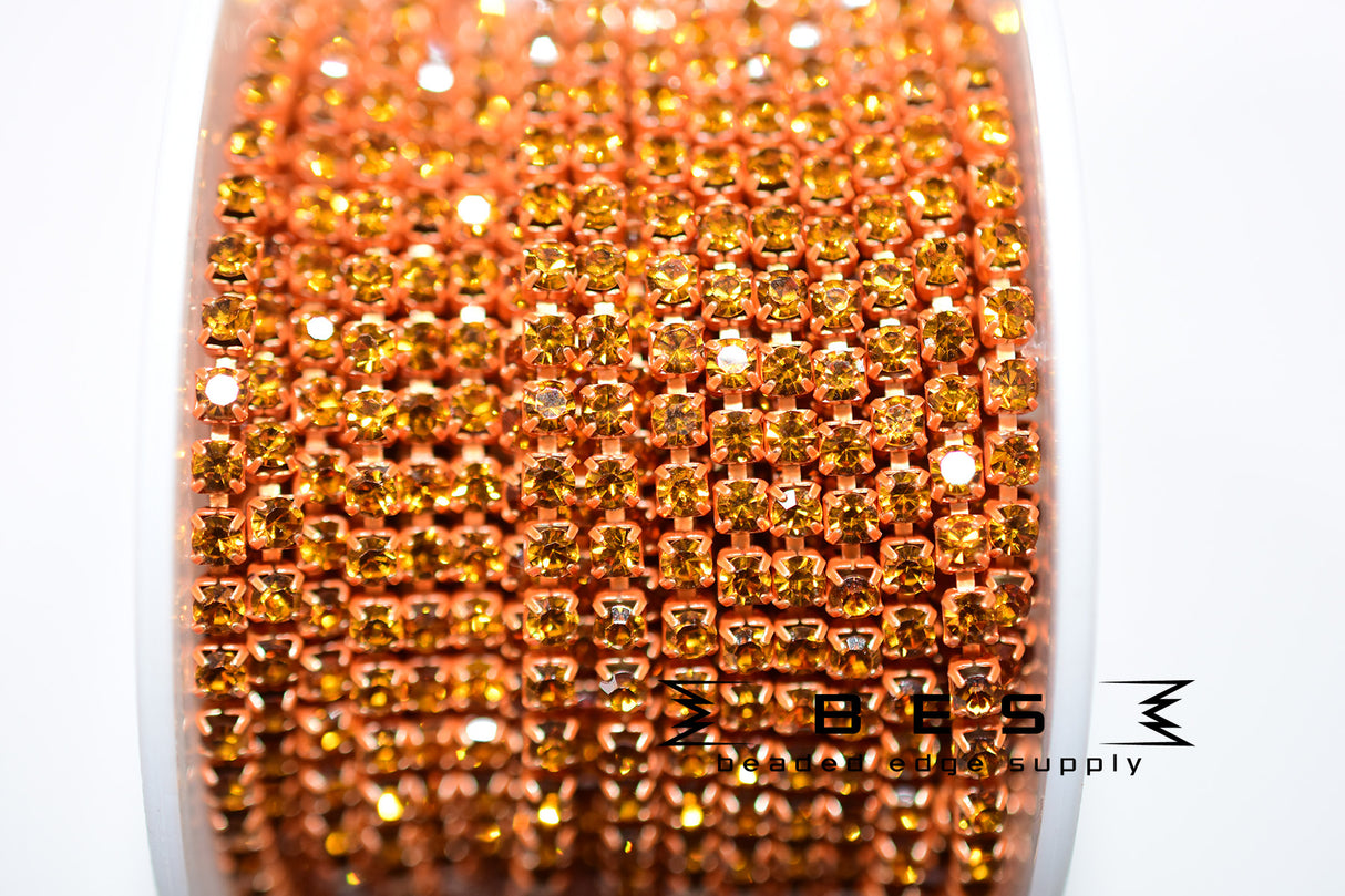 SS8 Color Metal Rhinestone Banding |Yard