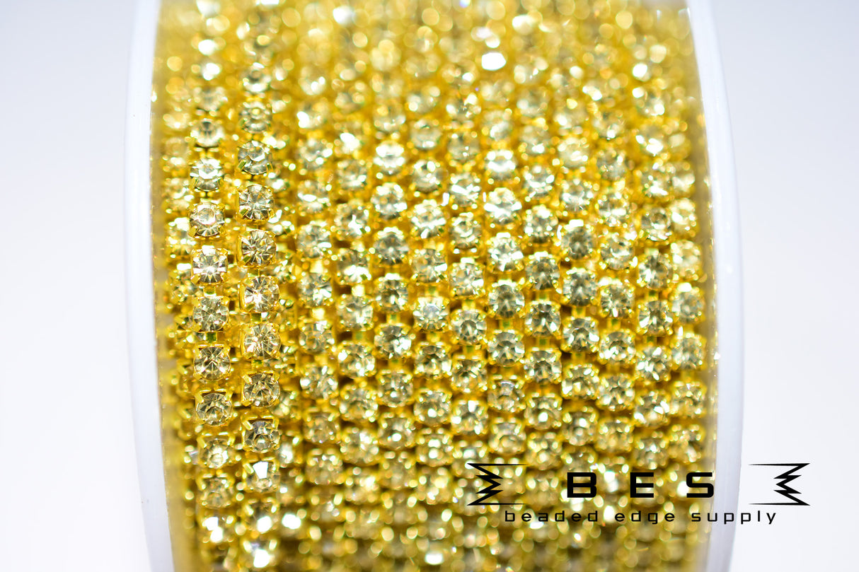 SS8 Color Metal Rhinestone Banding |Yard