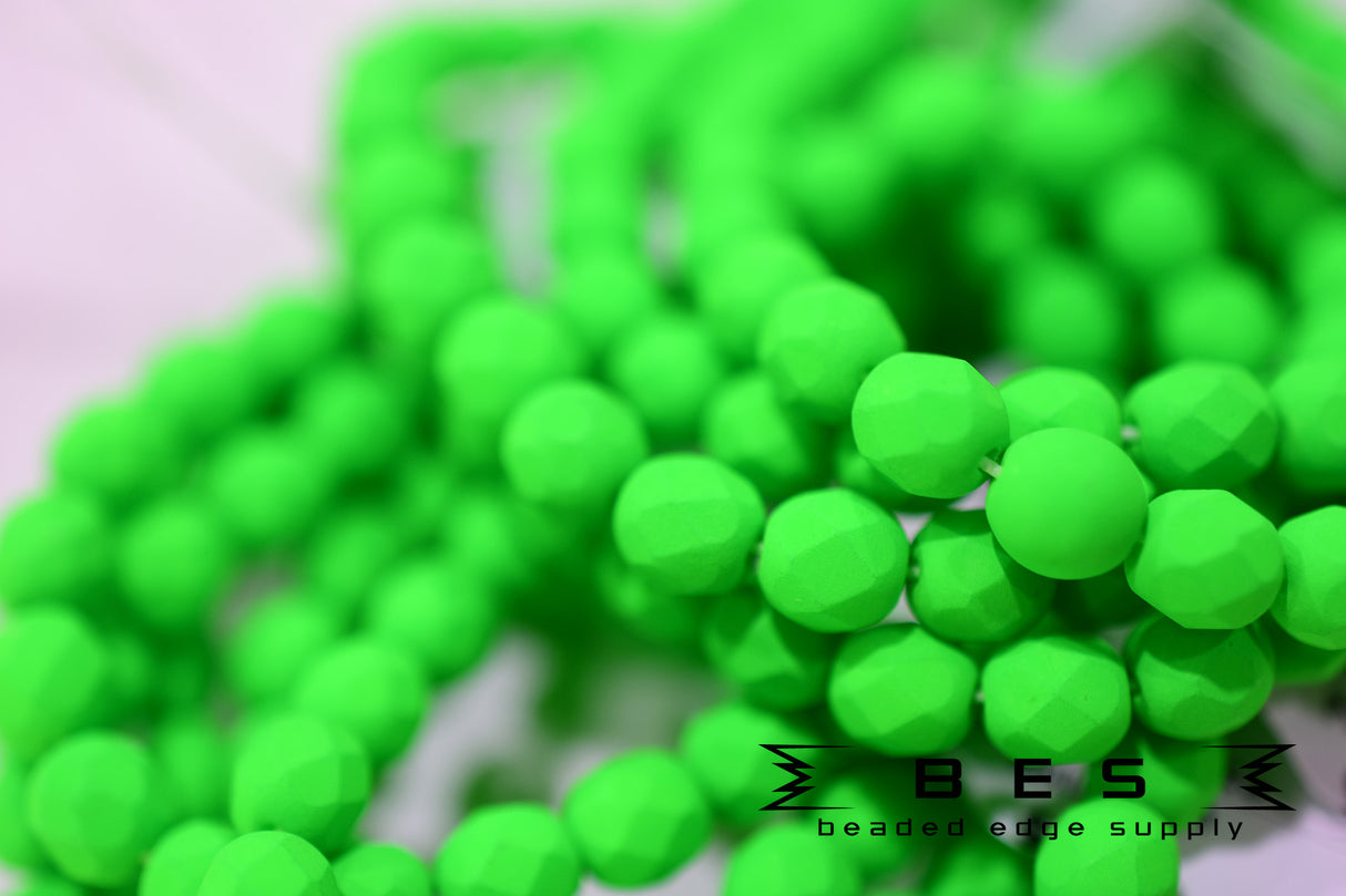 Matte Neon Green Fire Polish 6mm