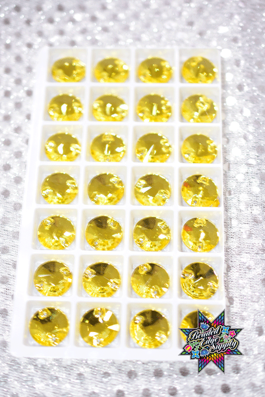 14mm Rivoli Yellow | 3 Pair