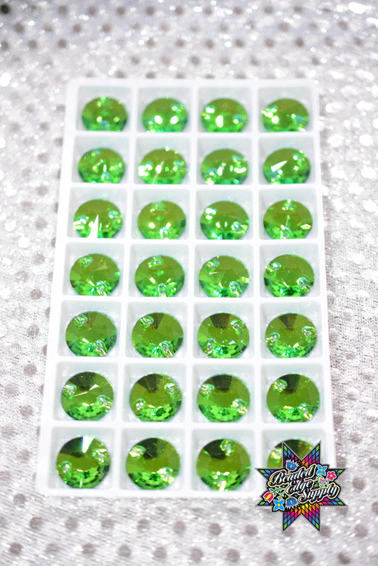 14mm Rivoli Green | 3 Pair