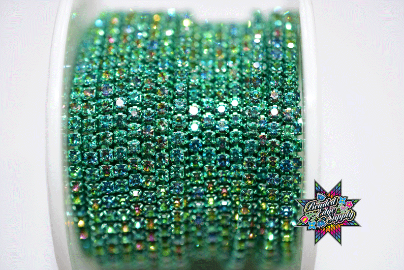 SS6 Fancy Metal Rhinestone Banding | Yard