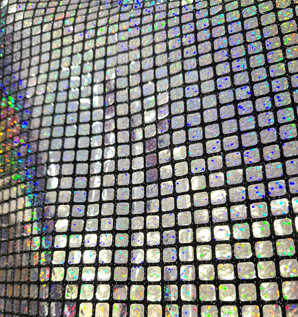 Hologram Sequin - SIlver on Black