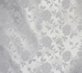 Satin Flower Brocade | White
