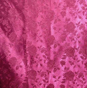 Satin Flower Brocade | Burgandy