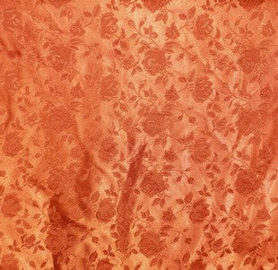 Satin Flower Brocade | Rust Orange