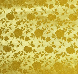Satin Flower Brocade | Yellow