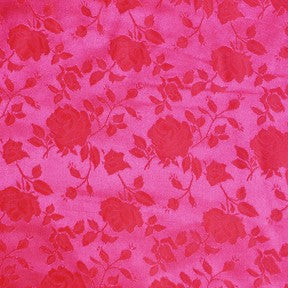 Satin Flower Brocade | Neon Pink