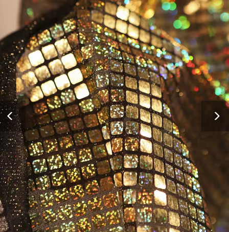 Hologram Sequin - Gold on Black