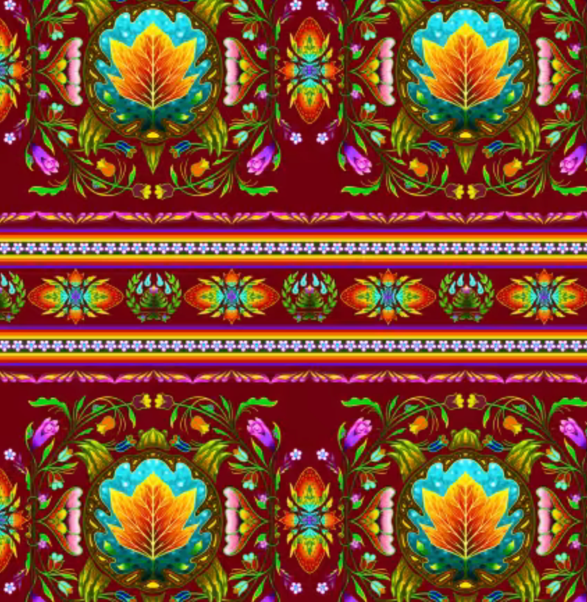 Turtle Island Wide Stripe Maroon