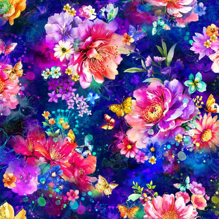 Fantasia Large Floral Blue