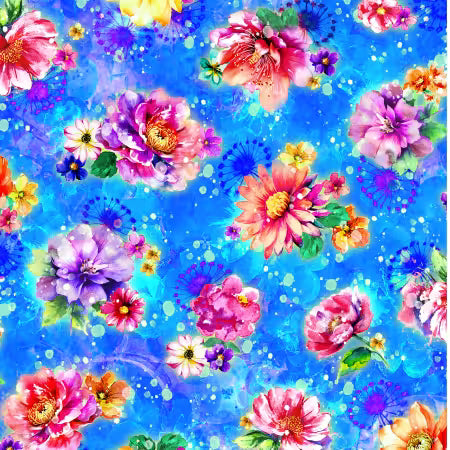 Fantasia Spaced Floral Blue