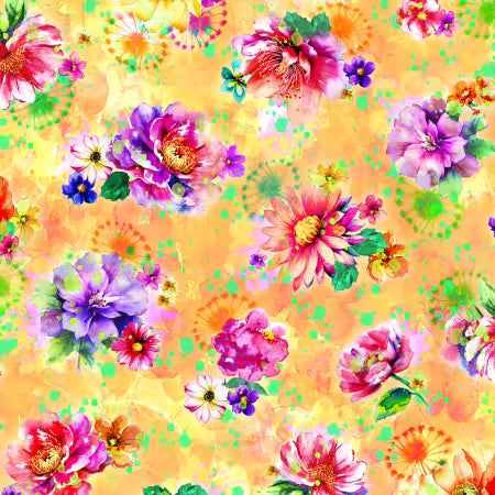 Fantasia Spaced Floral Yellow