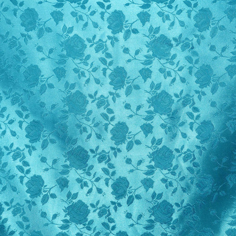 Satin Flower Brocade | Aqua