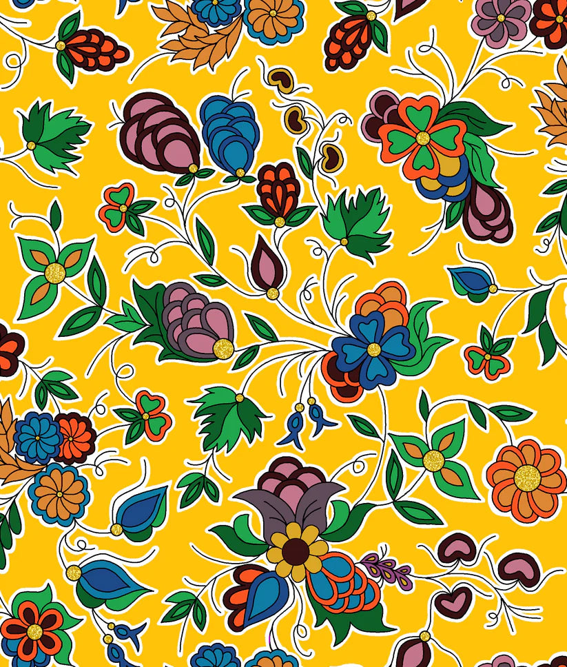 TM Family Blooms Metallic - Yellow