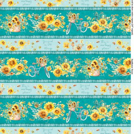 Multi Sunflower Sweet Repeating Stripe