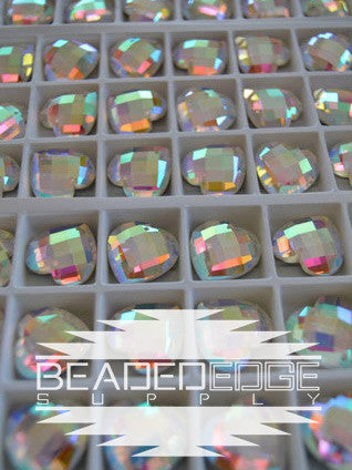 18mm Checkered Hearts AB | 2 Pair