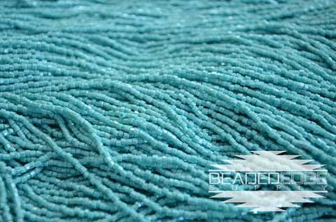11/0 2 Cut OP Green Turquoise Luster