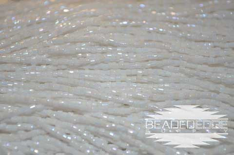 11/0 2 Cut OP White AB