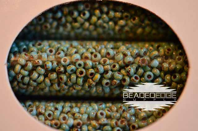 11/0 OP Turquoise Blue Traverntine 4514 JSB