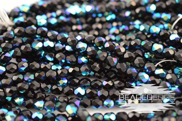 OP Black AB Fire Polish 6mm