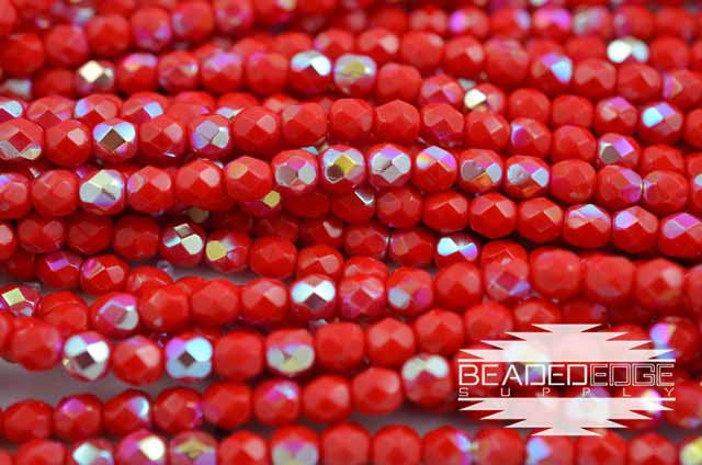 OP Red AB Fire Polish 6mm