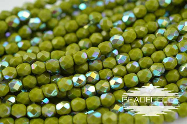 OP Chartreuse AB Fire Polish 6mm