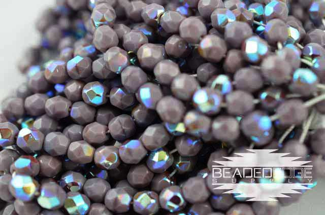 OP Purple AB Fire Polish 6mm