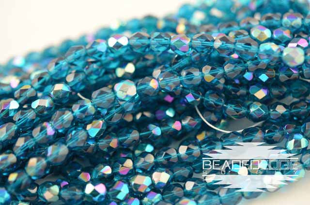 TR Blue Zircon AB Fire Polish 6mm