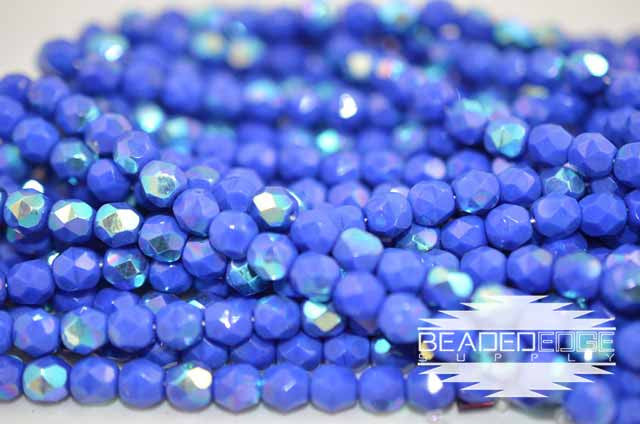 OP Blue AB Fire Polish 6mm