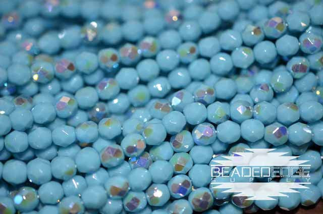 OP Baby Blue AB Fire Polish 6mm