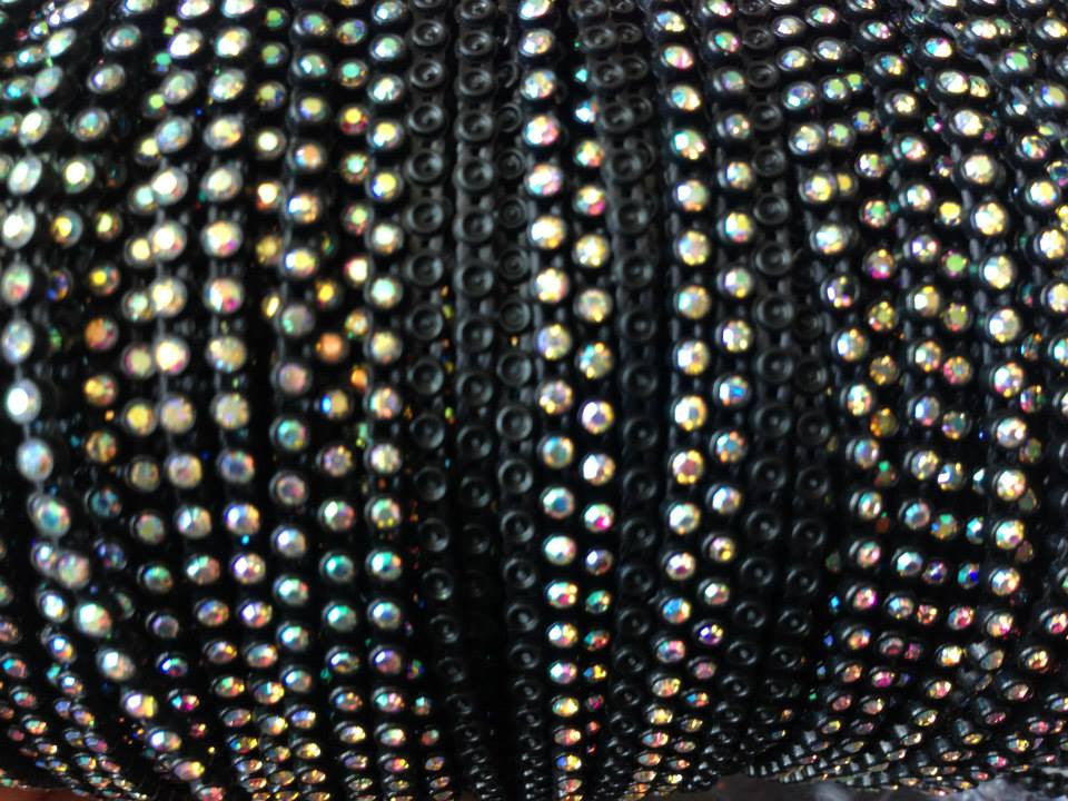 SS6 Black AB | Rhinestone Banding Yard
