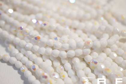 OP White AB Fire Polish 3mm