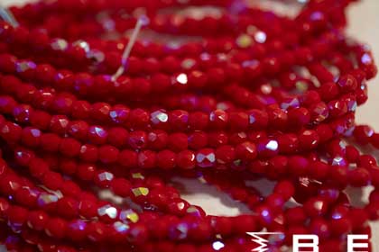 OP Red AB Fire Polish 4mm