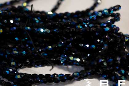 OP Black AB Fire Polish 4mm