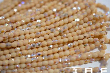 OP Beige AB Fire Polish 4mm