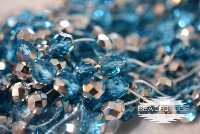 Aqua Silver | Fire Polish 8mm