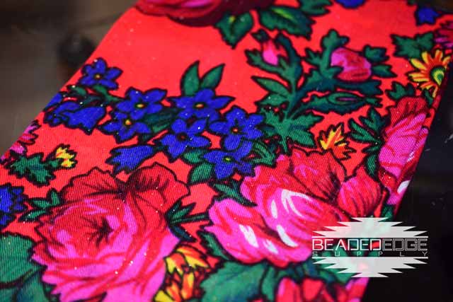 Floral Gold Lined Scarves 30"x30"