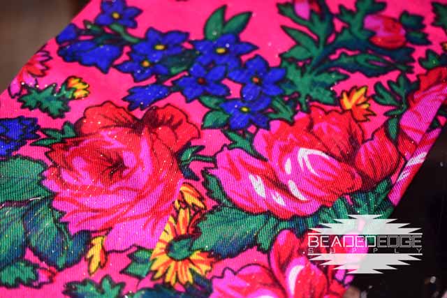 Floral Gold Lined Scarves 30"x30"