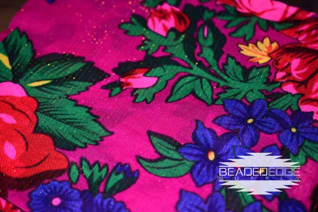 Large Floral Gold Lined Scarves 42"x42"