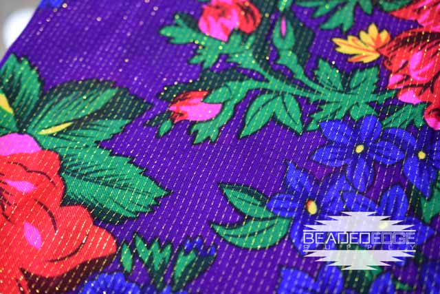 Large Floral Gold Lined Scarves 42"x42"